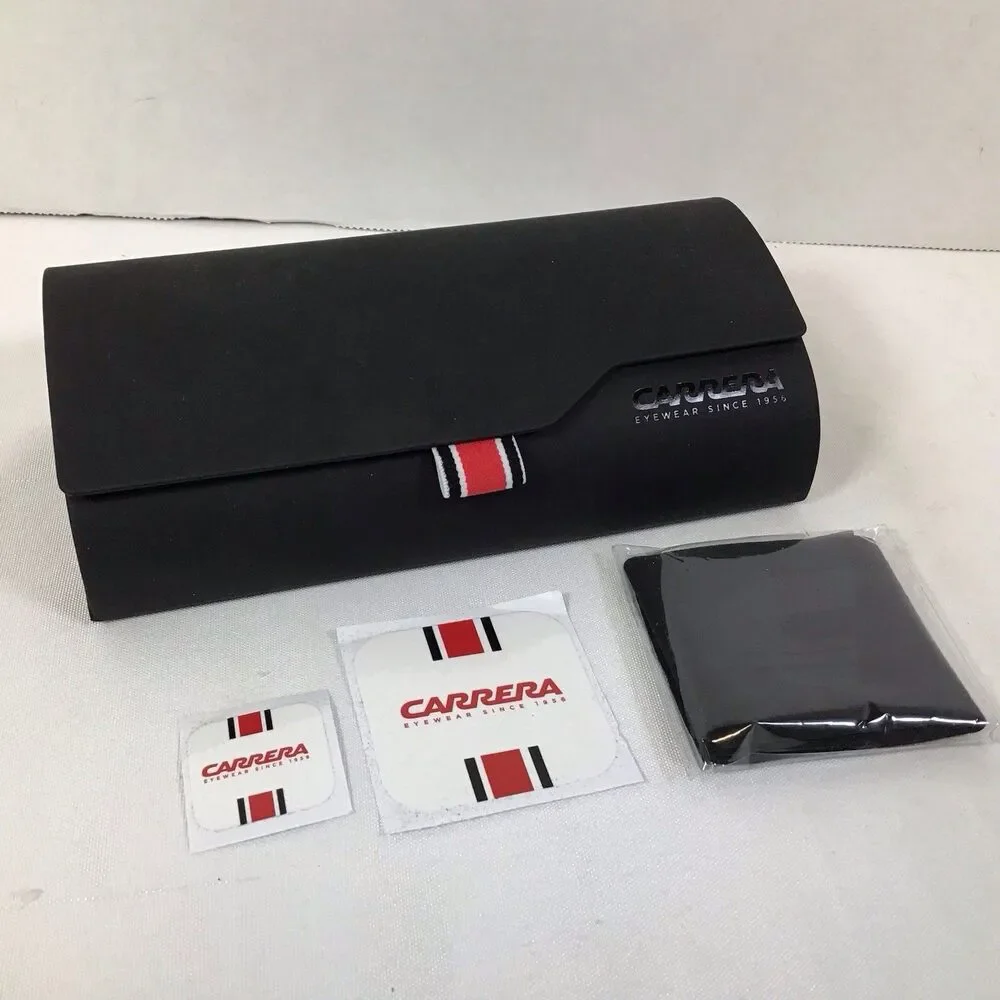 CARRERA Eyewear Sunglasses Clamshell  Hard Case Cleaning Cloth Decal Black